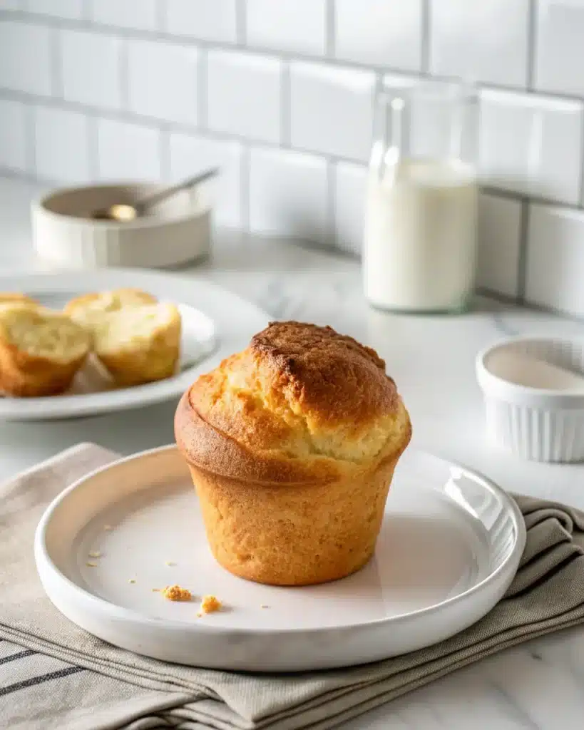 whole gluten free popover mix served on white plate