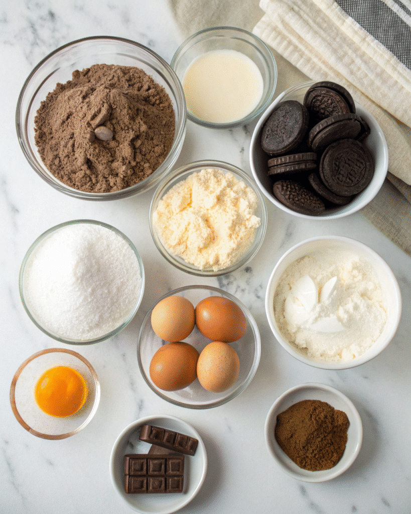 Gluten Free Ice Cream Cake – The Best Summer Dessert for All Occasions 3 gluten free ice cream cake ingredients flat lay