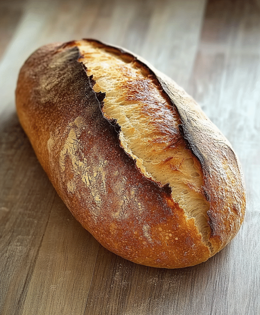 Whole Fabulous Italian Bread Gluten Free with golden crust fresh from oven