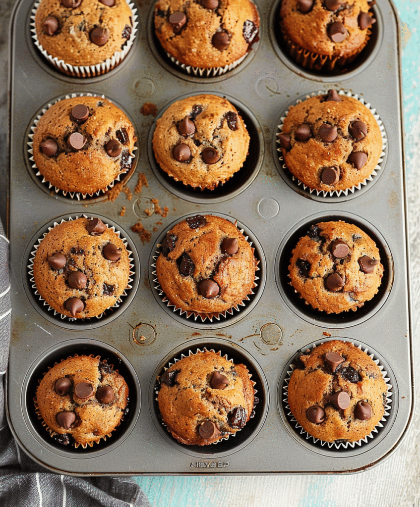 Gluten-free banana nut bread muffins on a rustic table
