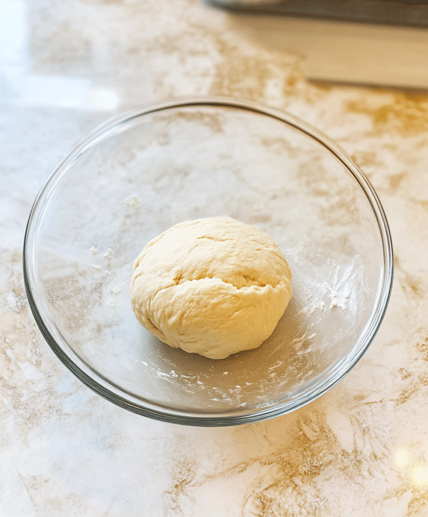 Gluten-free crescent roll dough resting in bowl