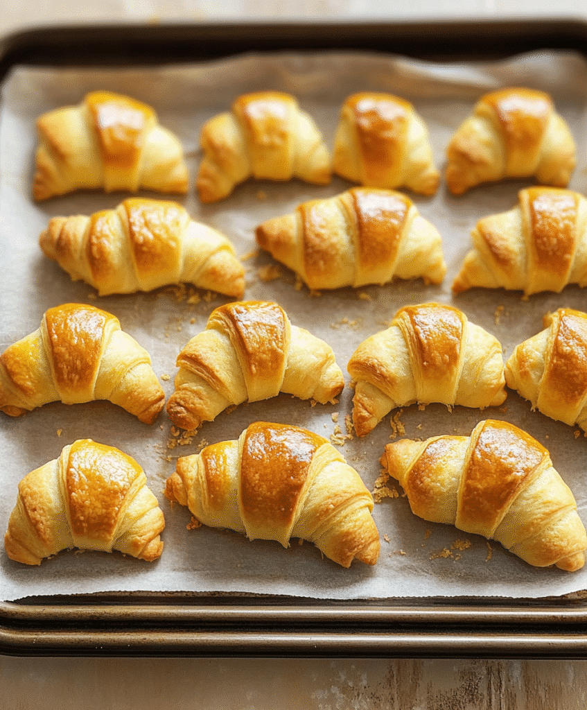 Finished gluten-free crescent rolls fresh from oven