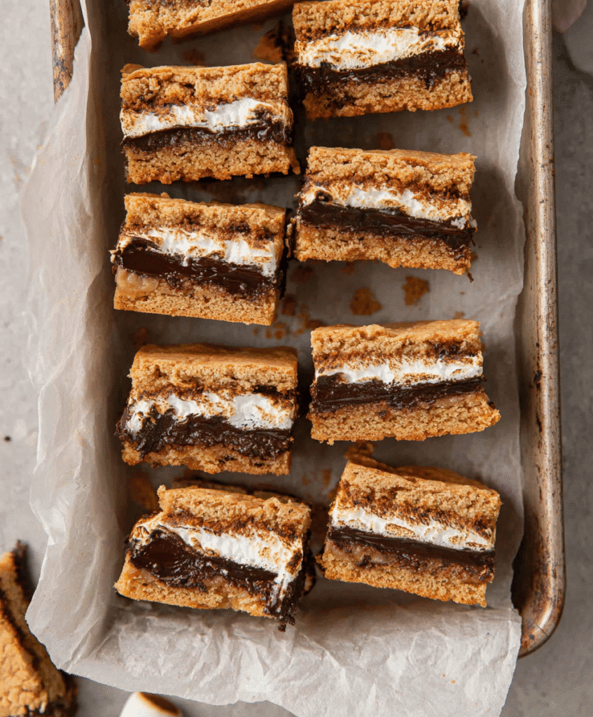 Gluten-free s’mores bars stacked