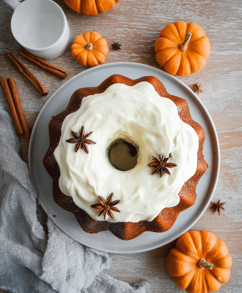 Gluten free pumpkin cake with cream cheese frosting
