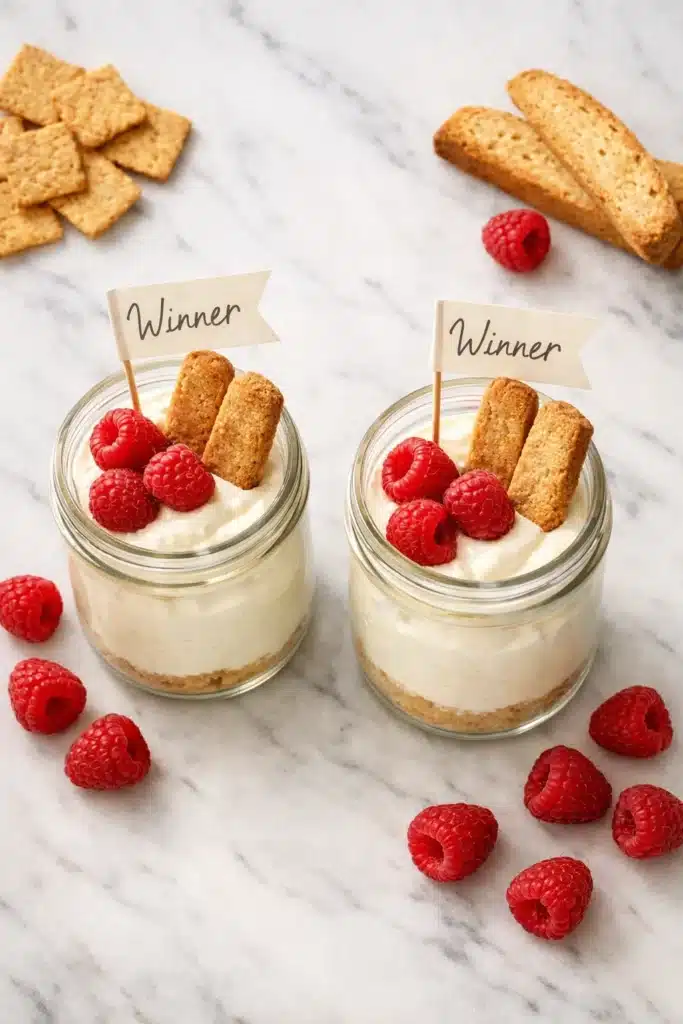 best Japanese cheesecake cookies gluten free two winner jars on white marble with raspberries